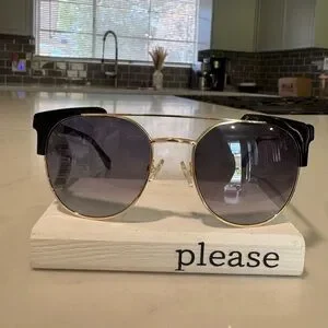 BALMAIN cat eye aviator unisex Stylish Black and Gold Sunglasses Balmain® Eyewear - Premier Sunglasses | Specs Collective main image 3